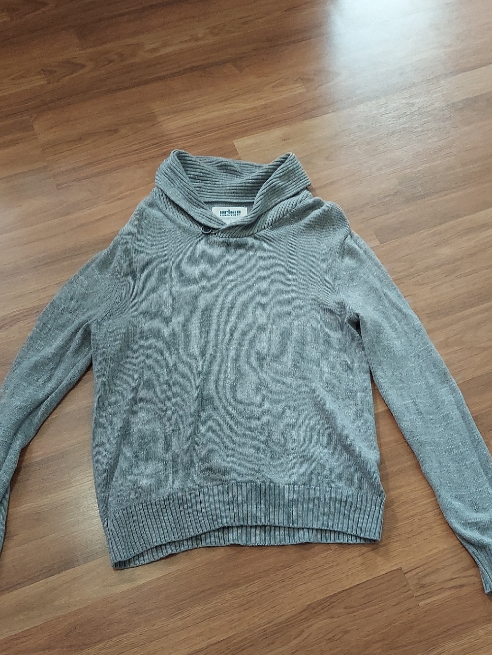urban pipeline Gray Shawl Collar Crewneck Sweater